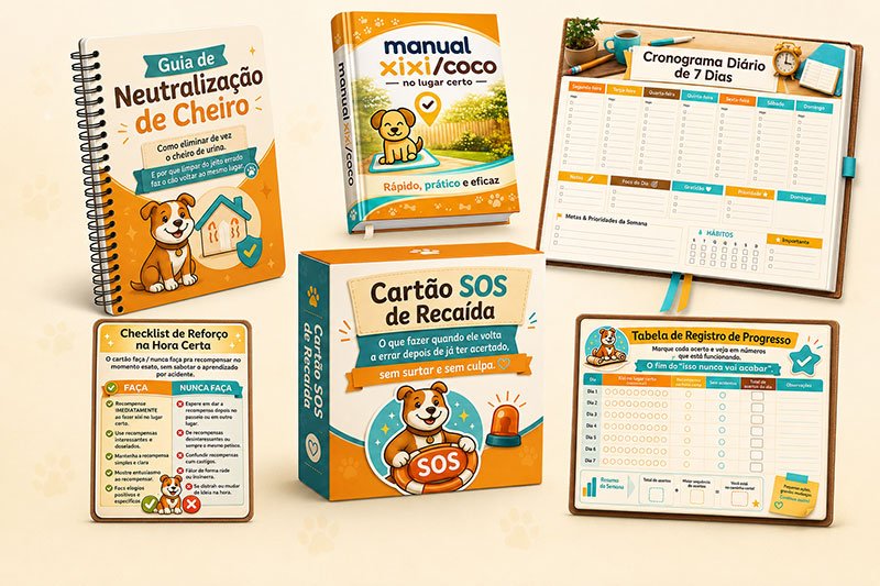 Mockup do Manual Xixi no Lugar Certo com os 3 bônus