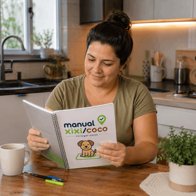 Tutora imprimindo e segurando o material